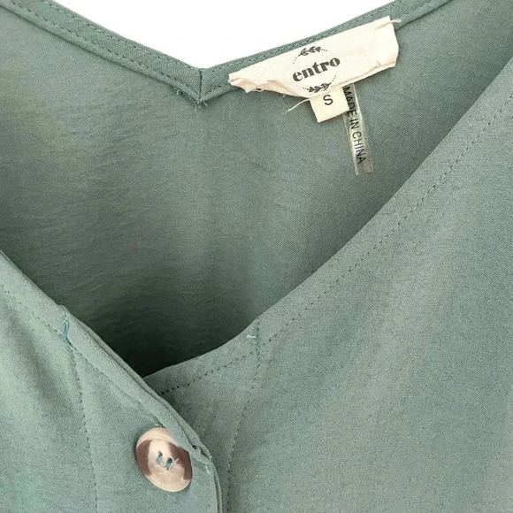 Entro Teal Button Down Cami - Picture 2 of 6